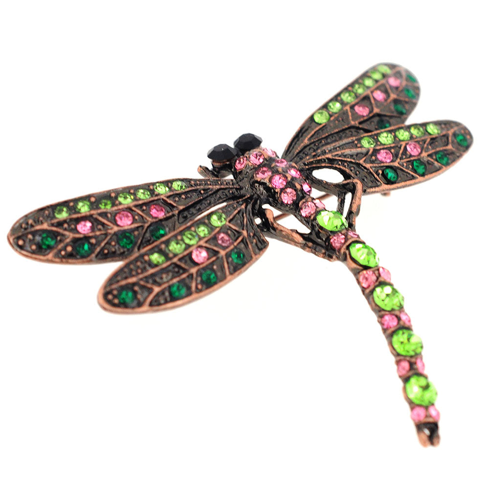 Vintage Style Multicolor Dragonfly Crystal Pin Brooch