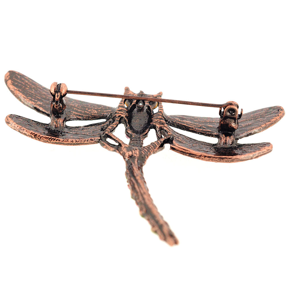 Vintage Style Multicolor Dragonfly Crystal Pin Brooch