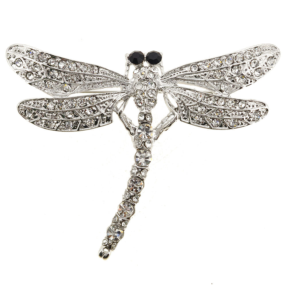 Crystal Dragonfly Pin Brooch