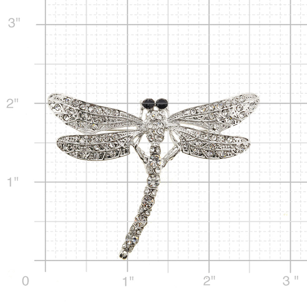 Crystal Dragonfly Pin Brooch