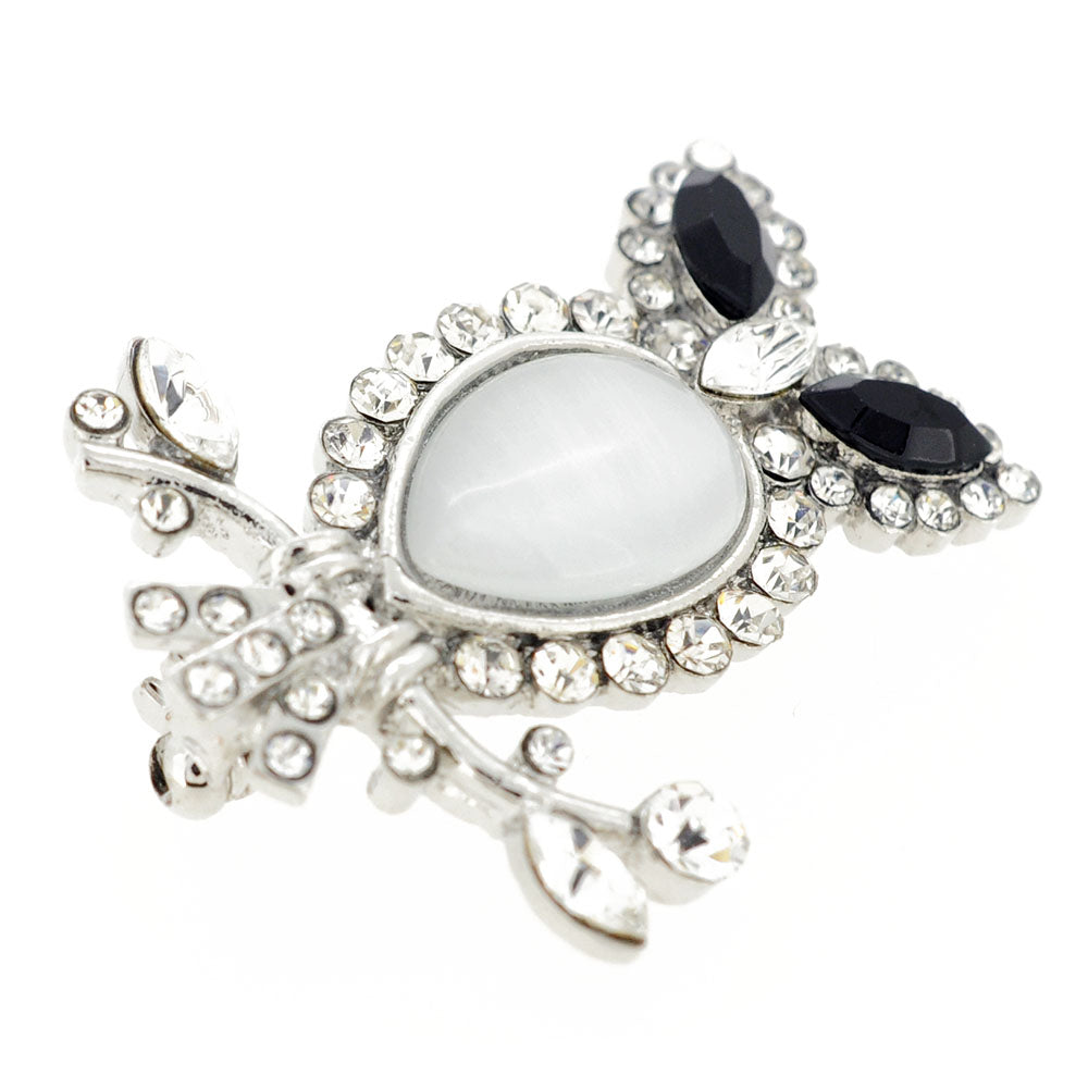 White Owl Pin Brooch