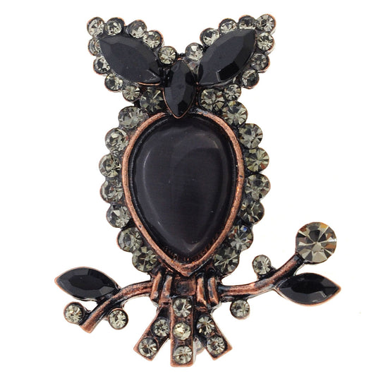 Black Owl Pin Brooch