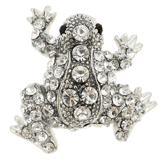 Fancy Silver Frog Lapel Pin