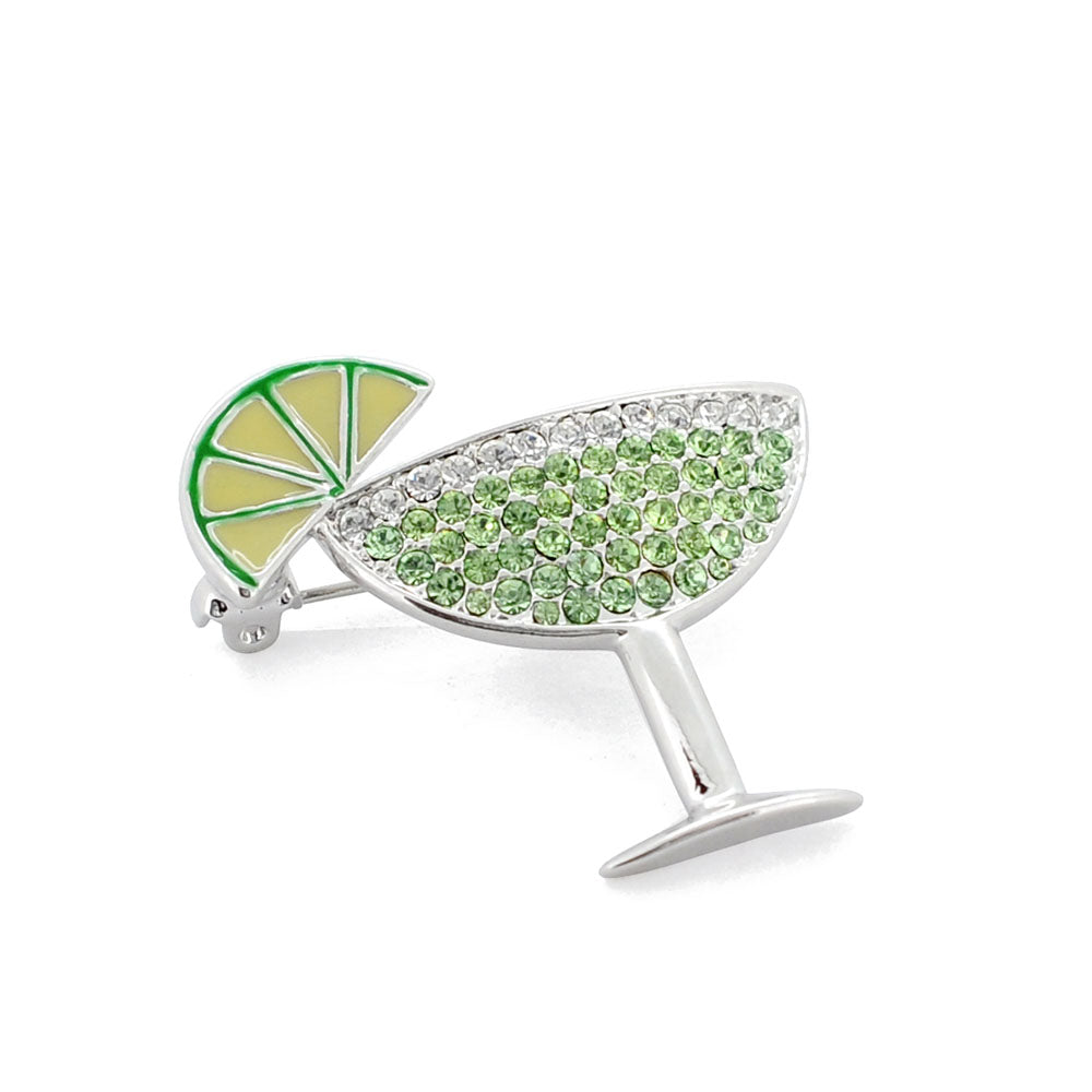 Green Margarita Glass Crystal Brooch and Pendant