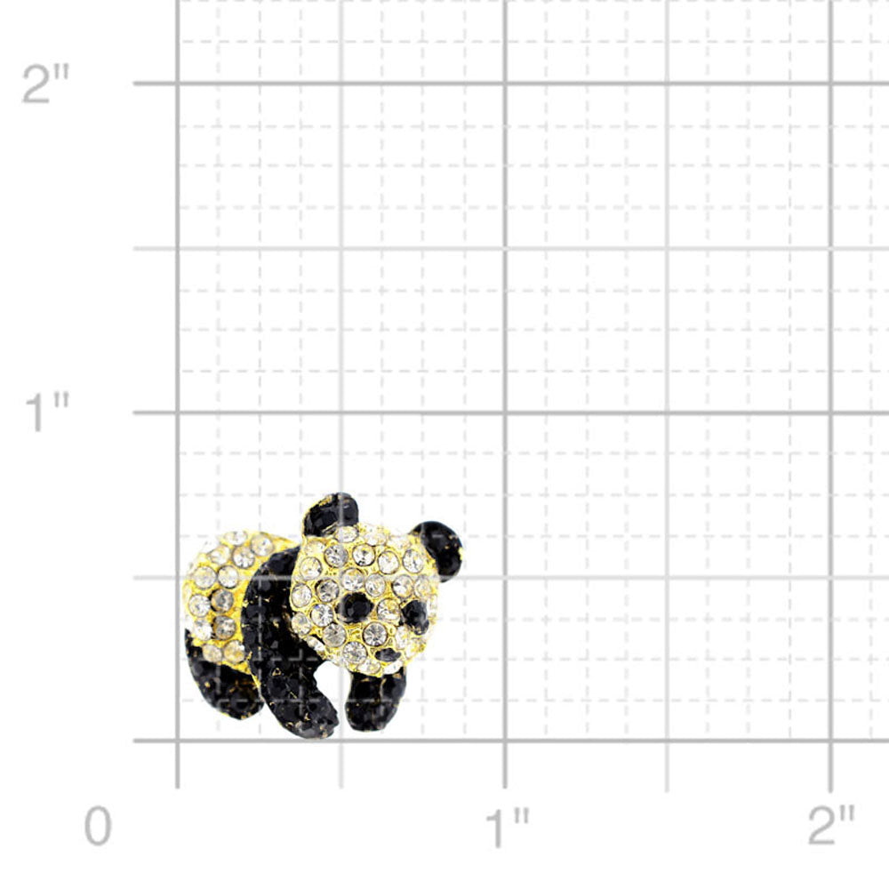 Golden Panda Crystal Lapel Pin