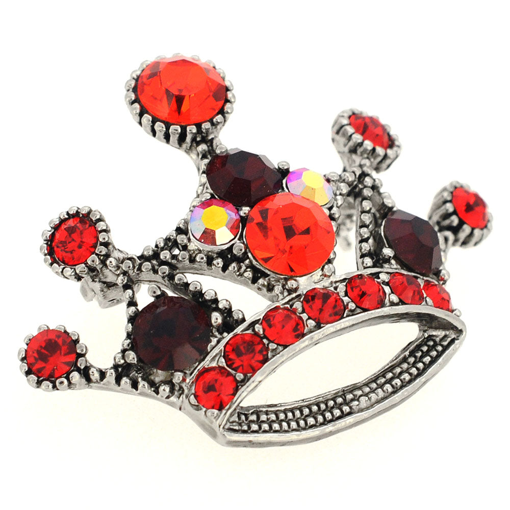 Red Crown Brooch Pin