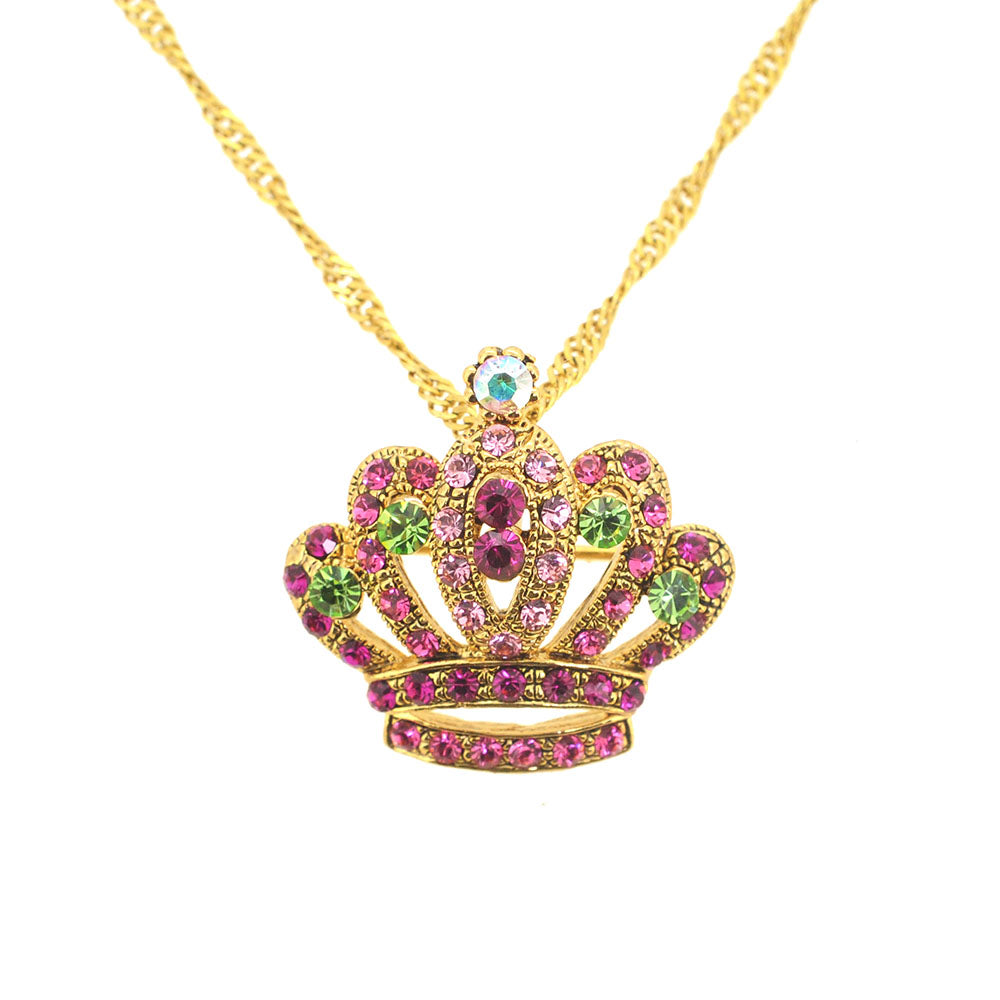 Princess Swarovski Crystal Crown Brooch And Pendant