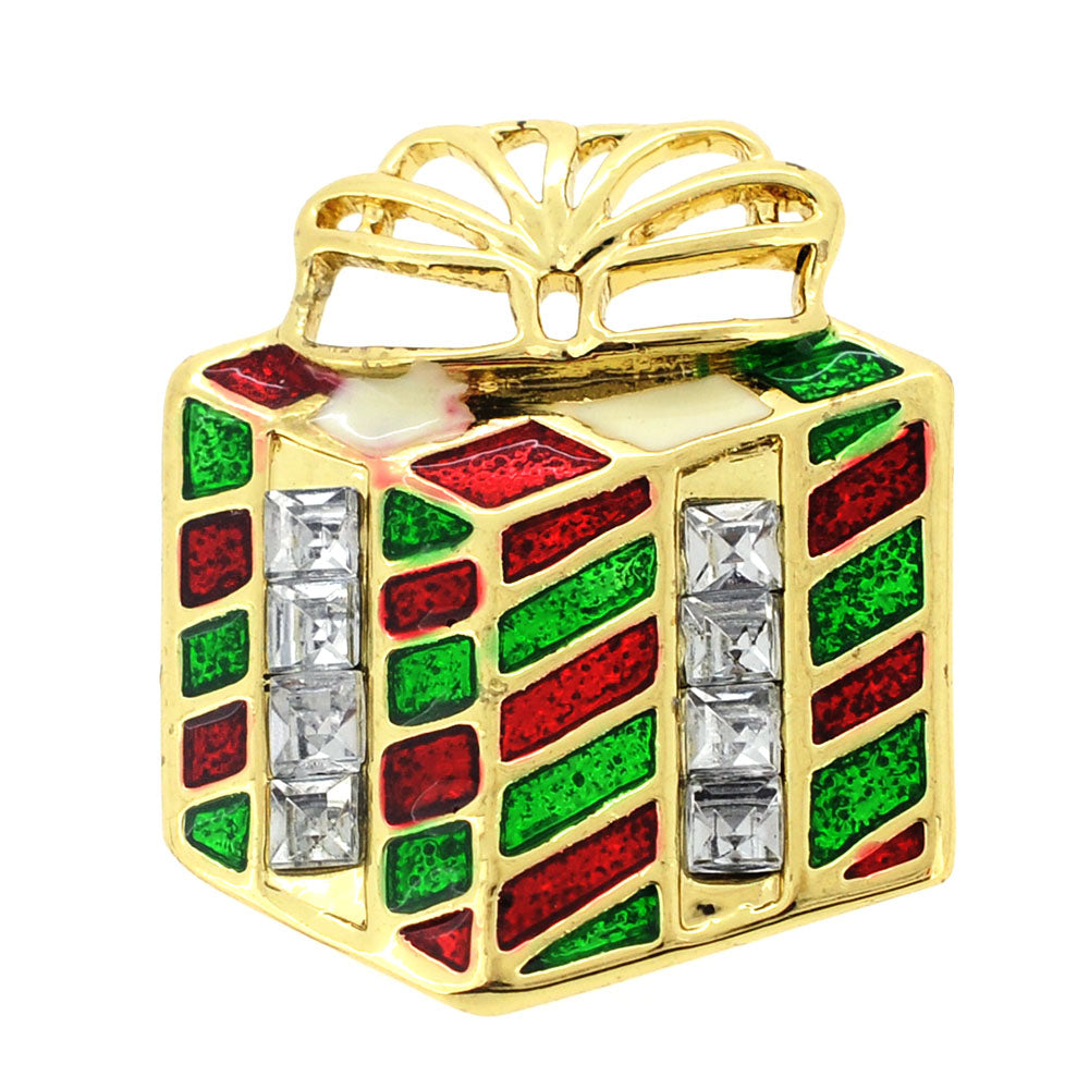 Christmas Giftbox Pin Brooch