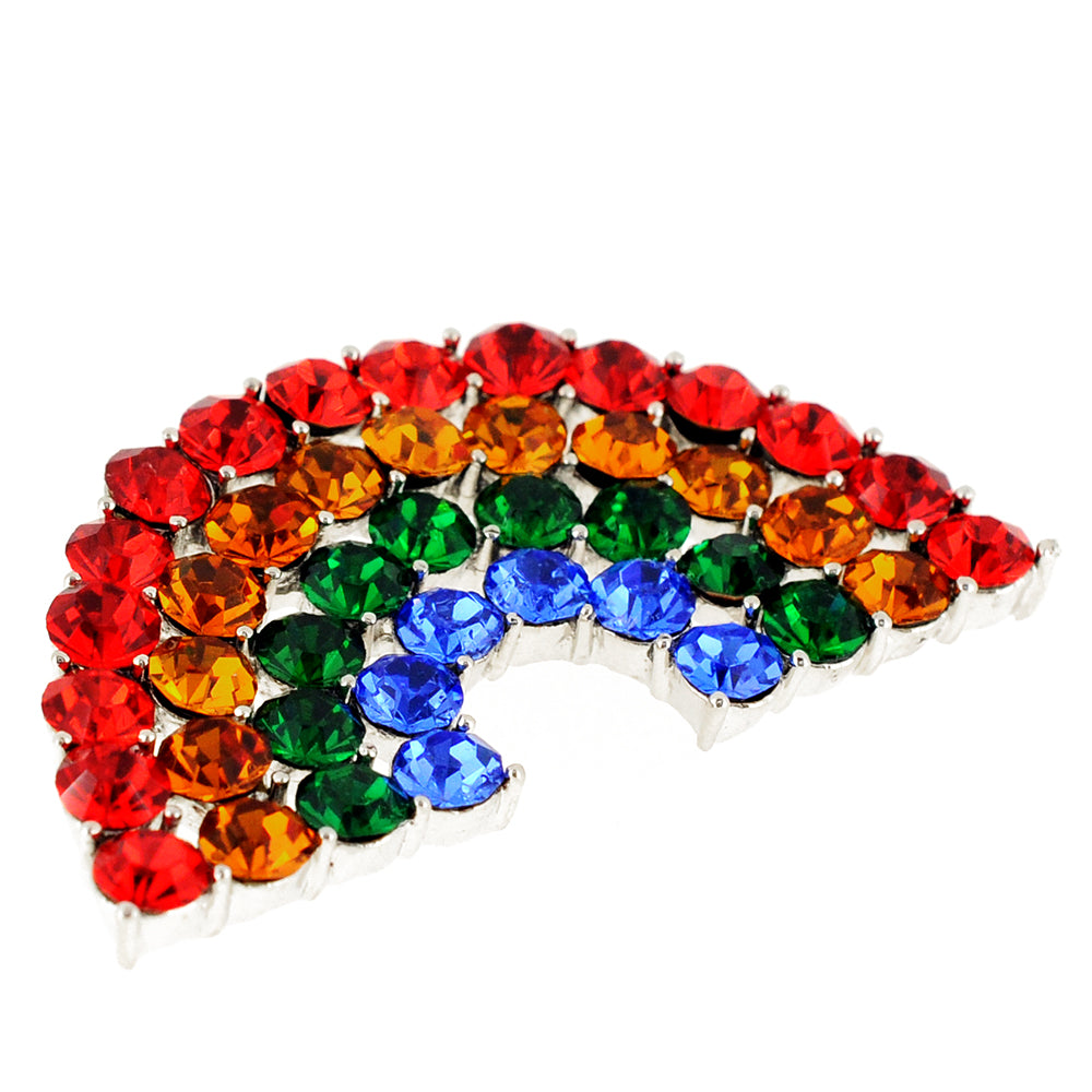 Multicolor Rainbow Crystal Pin Brooch