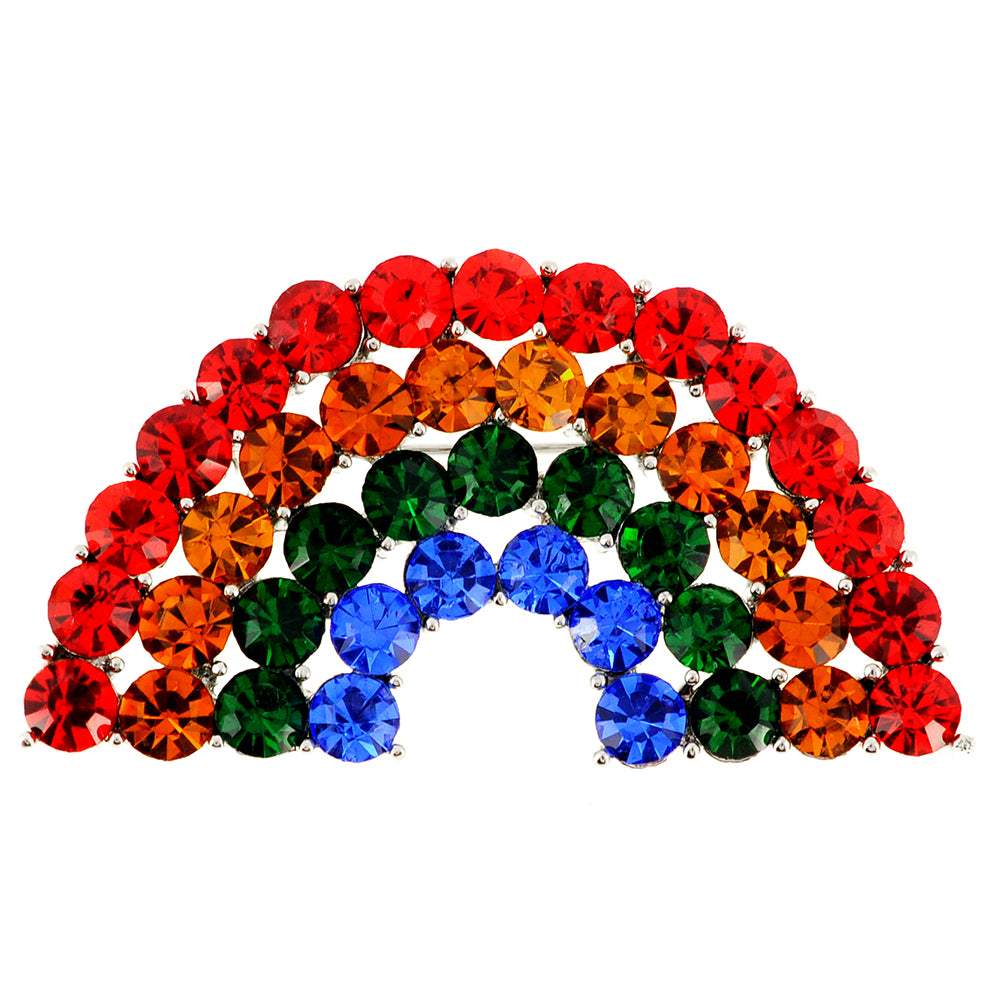 Multicolor Rainbow Crystal Pin Brooch
