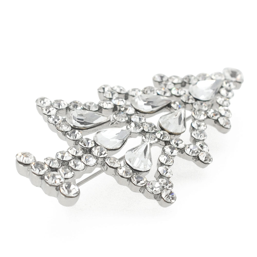 Crystal 3 Tier Christmas Tree Brooch