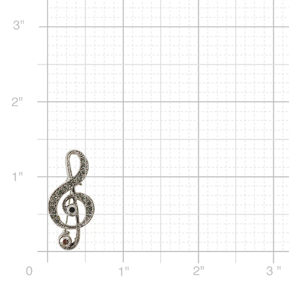 Black Music Note Swarovski Crystal Pin Brooch