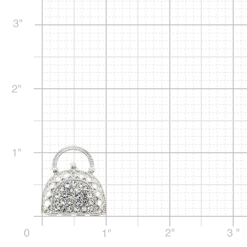 Crystal Lady Handbag Pin Brooch
