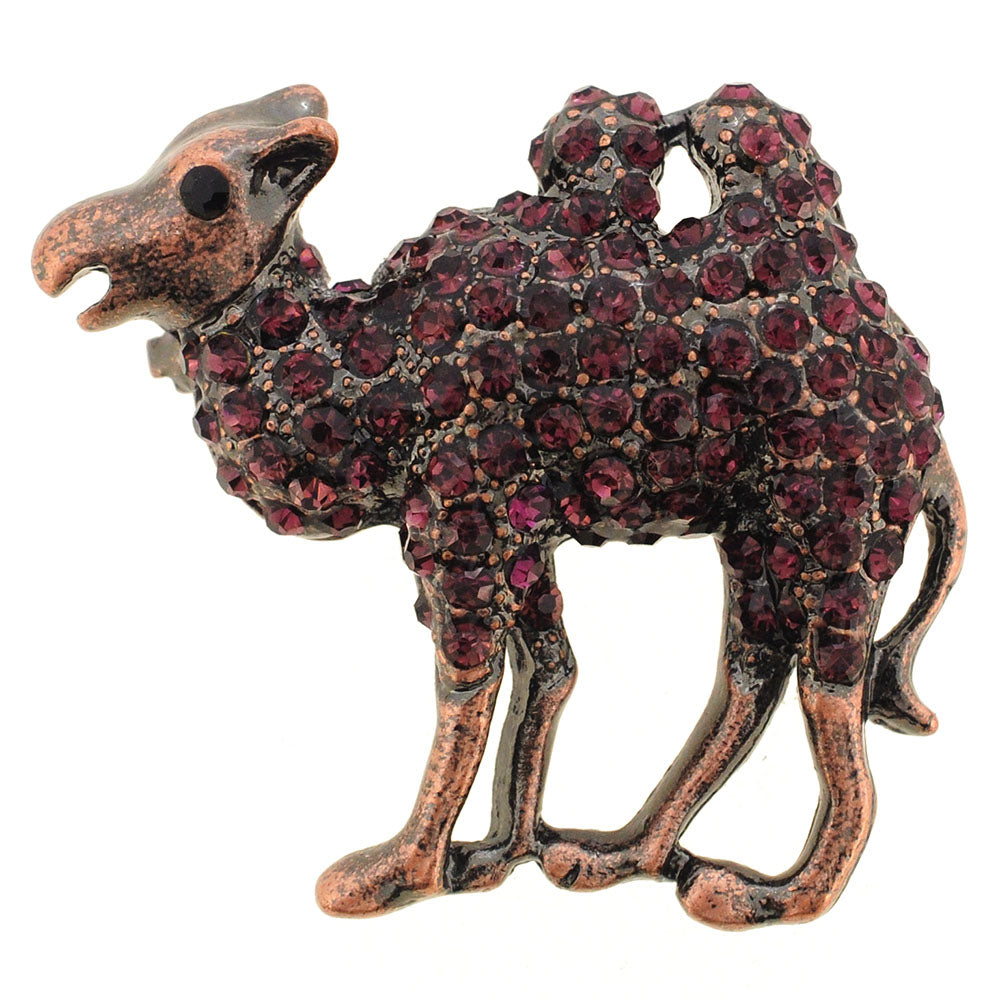 Amethyst Purple Camel Pin Brooch
