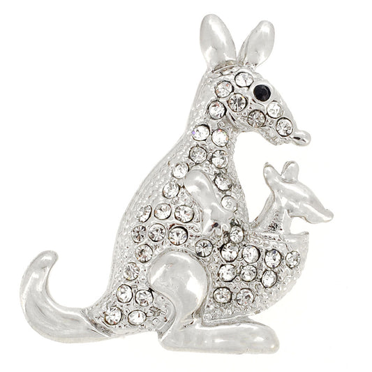Mom And Baby Kangaroo Pin Brooch