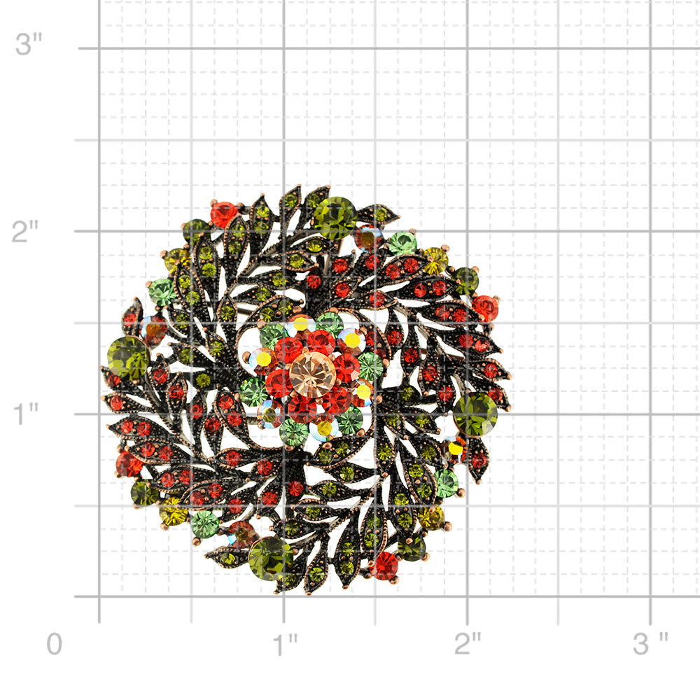 Multicolor Flower Wedding Swarovski Crystal Brooch and Pendant