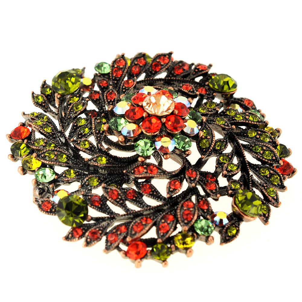 Multicolor Flower Wedding Swarovski Crystal Brooch and Pendant