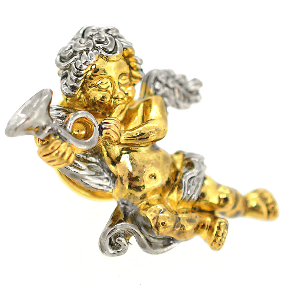 Vintage Style Angel With Horn Lapel Pin