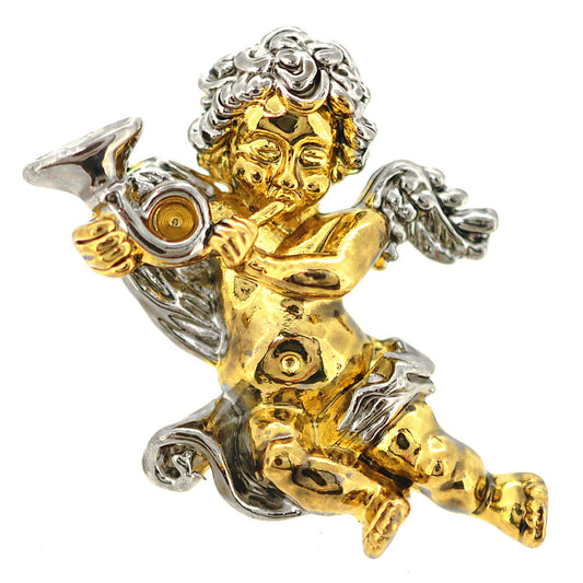 Vintage Style Angel With Horn Lapel Pin