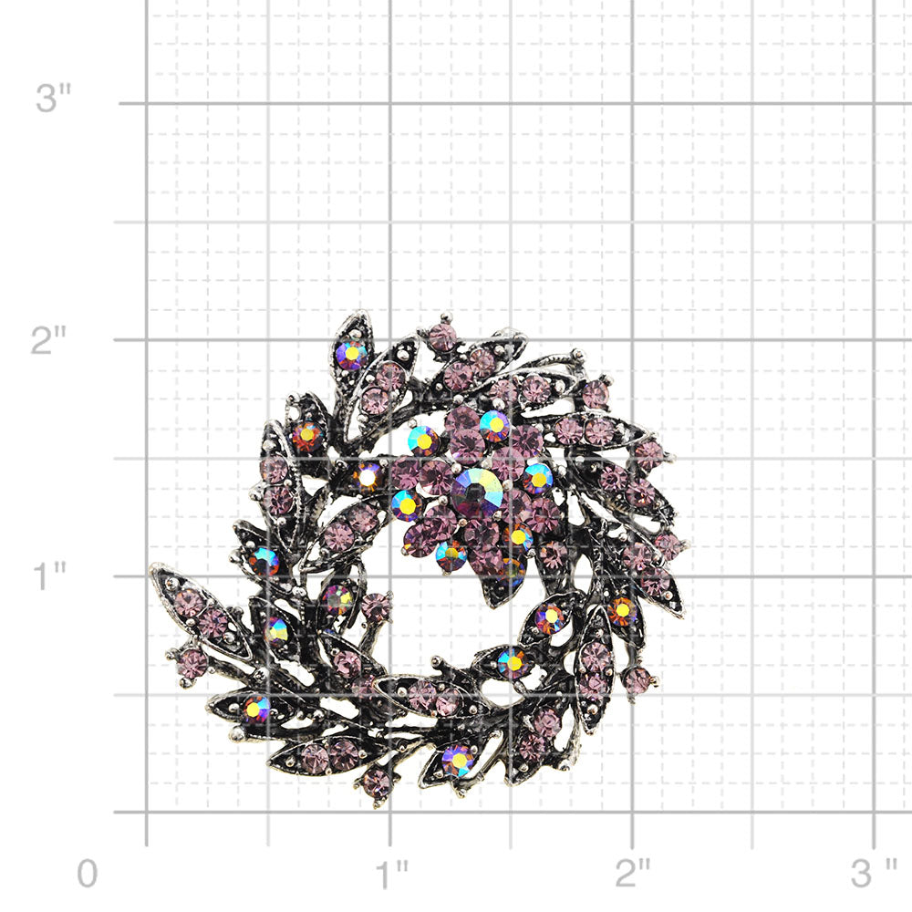 Amethyst Crystal Bridal Flower Wedding Brooch/Pendant