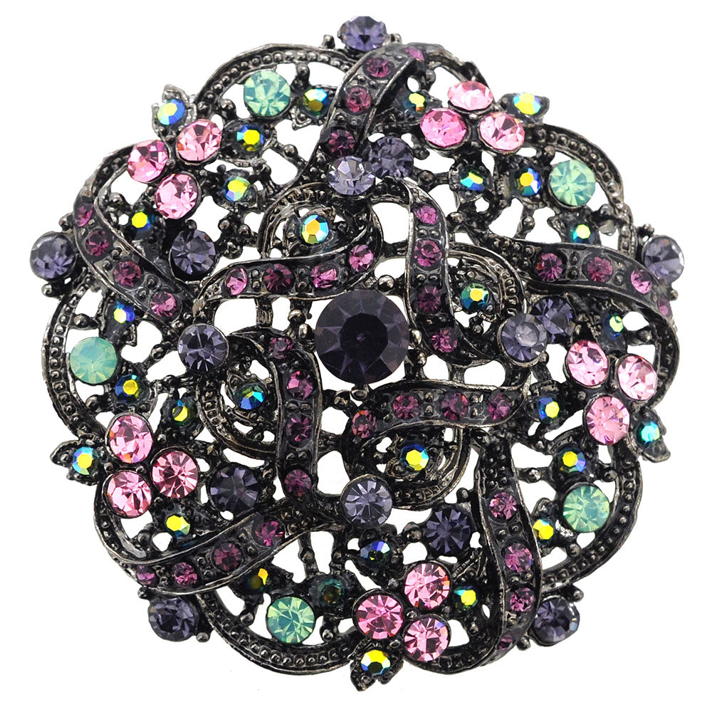 Purple Flower Wedding Crystal Brooch/Pendant