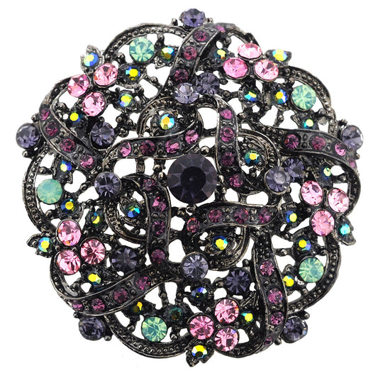 Purple Flower Wedding Crystal Brooch/Pendant