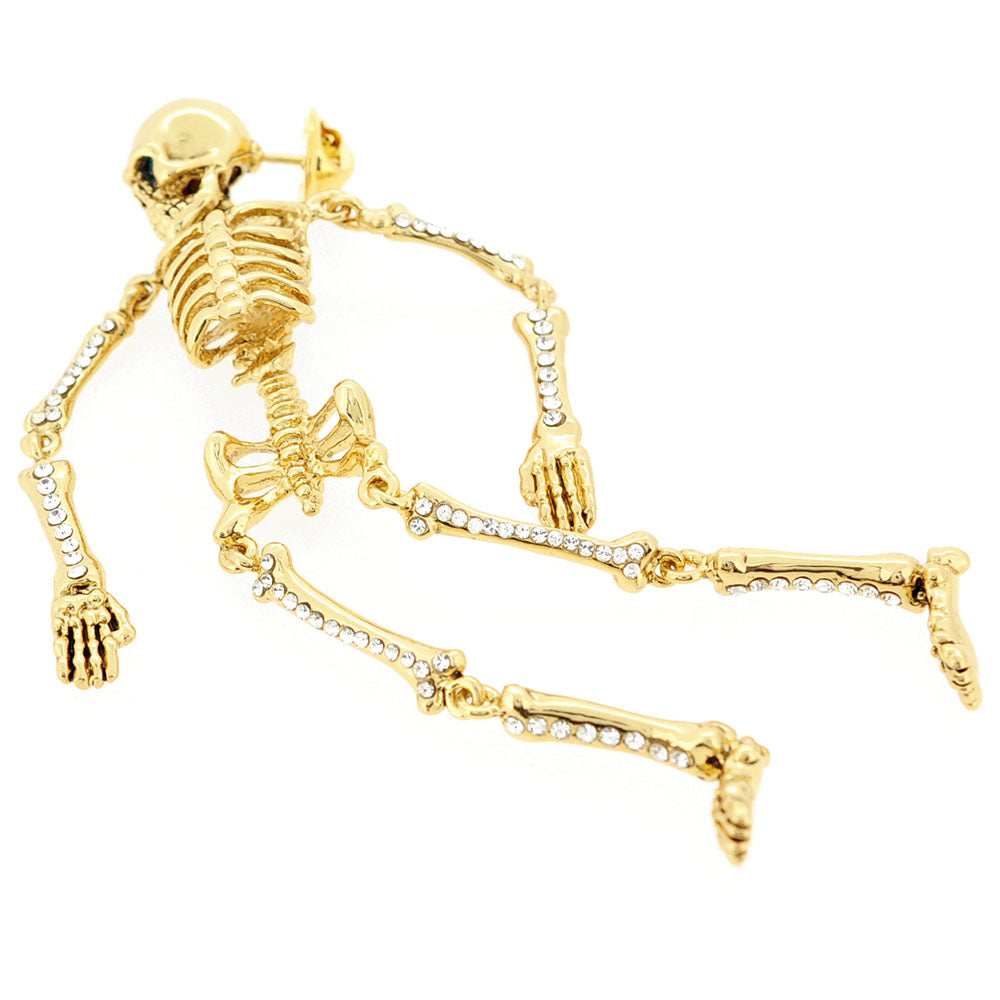 Golden Skeleton Pin Brooch