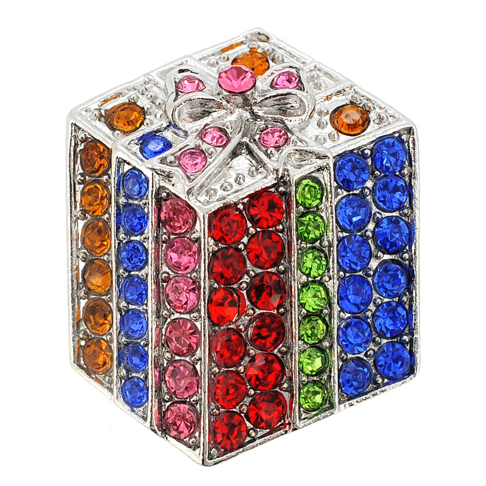 MultiColor Gift box Crystal Pin Brooch