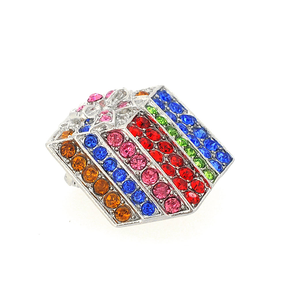 MultiColor Gift box Crystal Pin Brooch