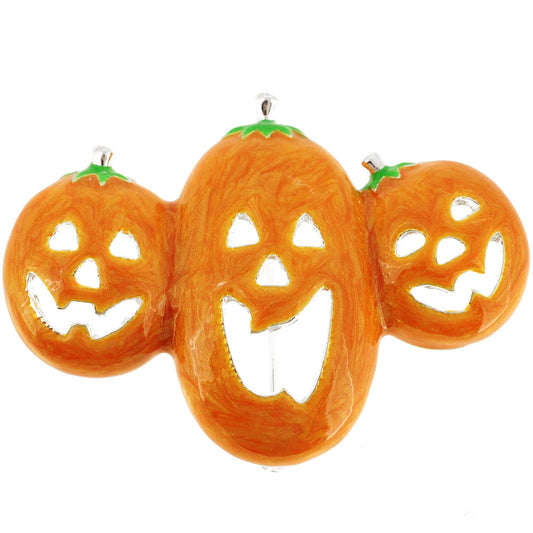 Halloween Enamel Yellow Pumpkin Brooch Pin