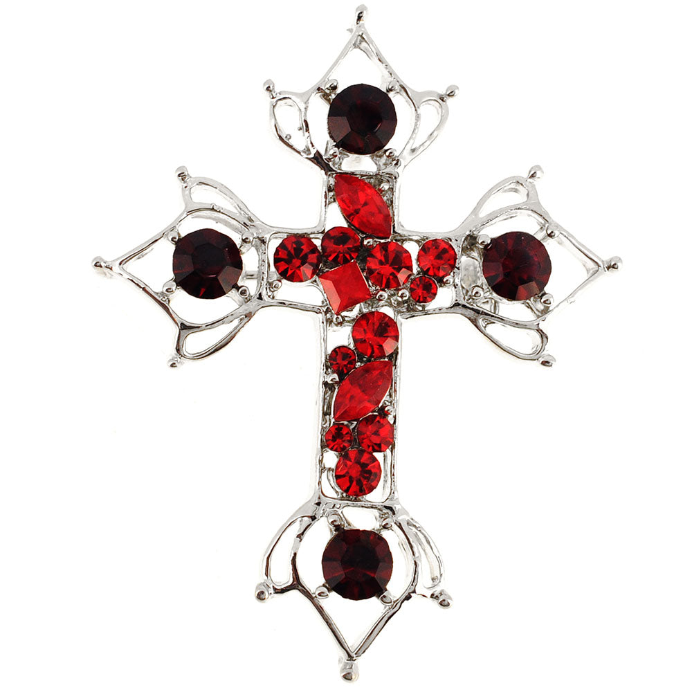 Red Cross Crystal Brooch and Pendant
