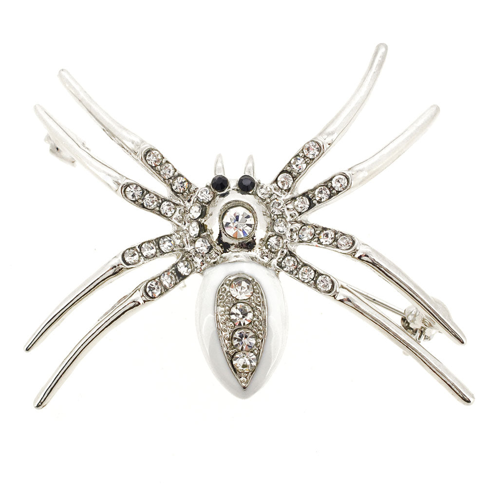 White Belly Spider Pin Brooch