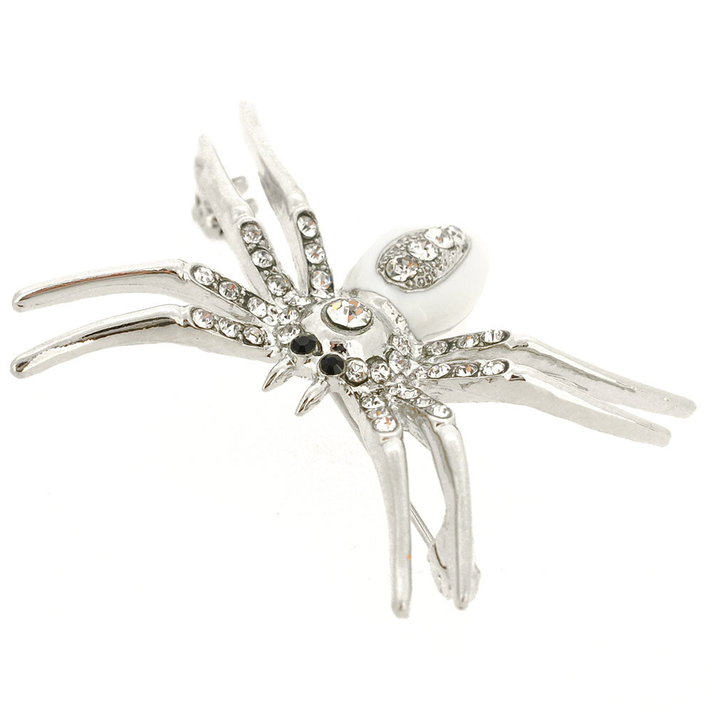 White Belly Spider Pin Brooch