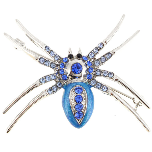 Blue Belly Spider Pin Brooch