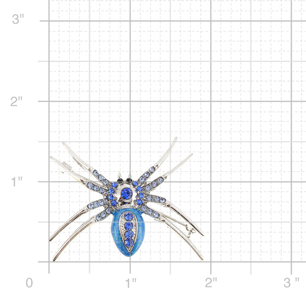 Blue Belly Spider Pin Brooch