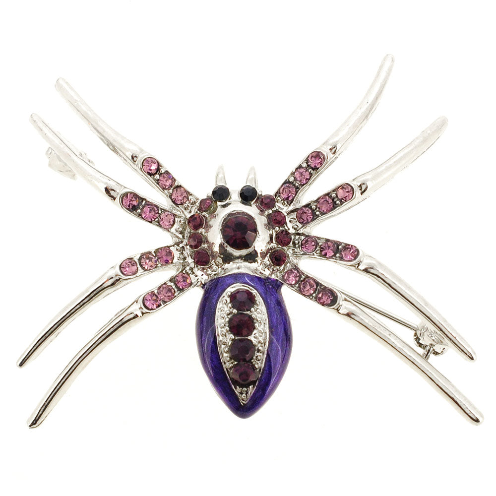 Purple Belly Spider Pin Brooch