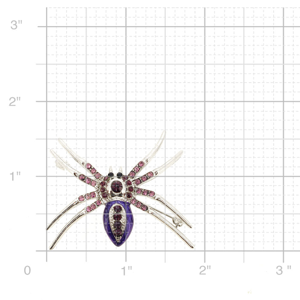 Purple Belly Spider Pin Brooch