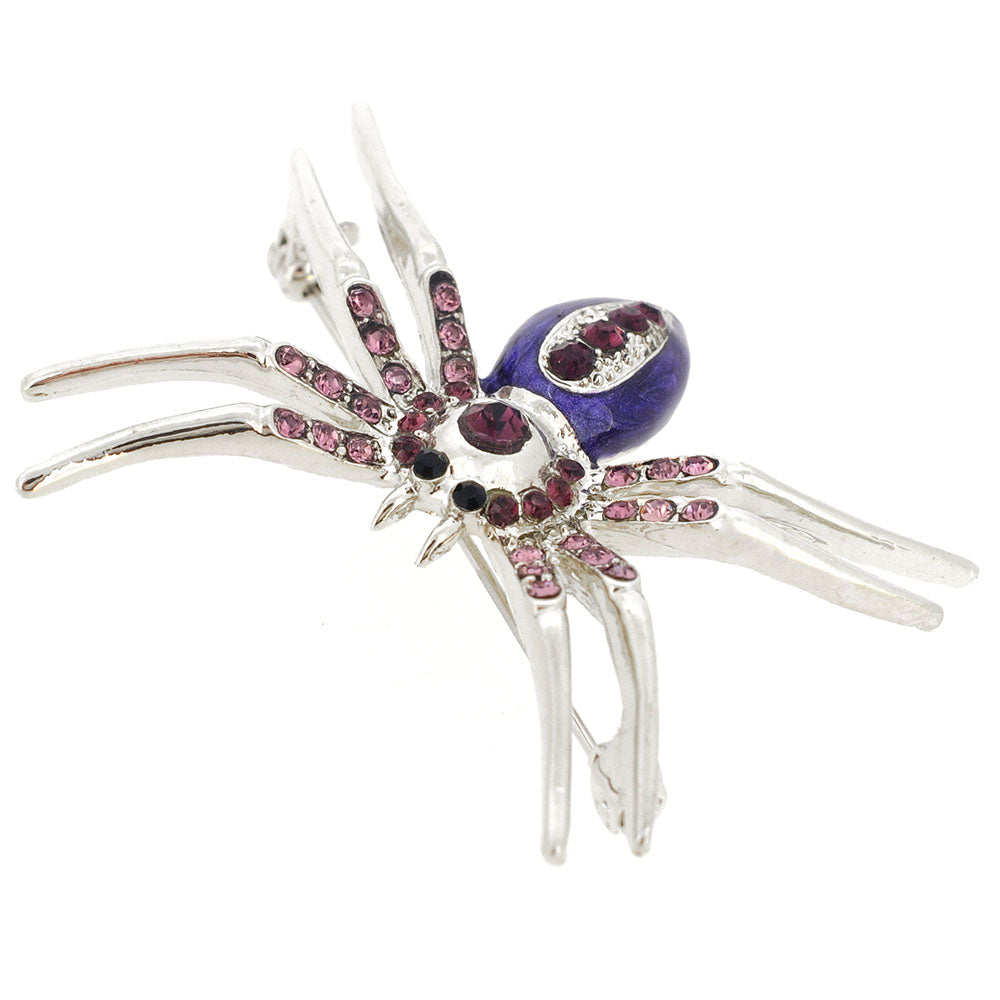 Purple Belly Spider Pin Brooch