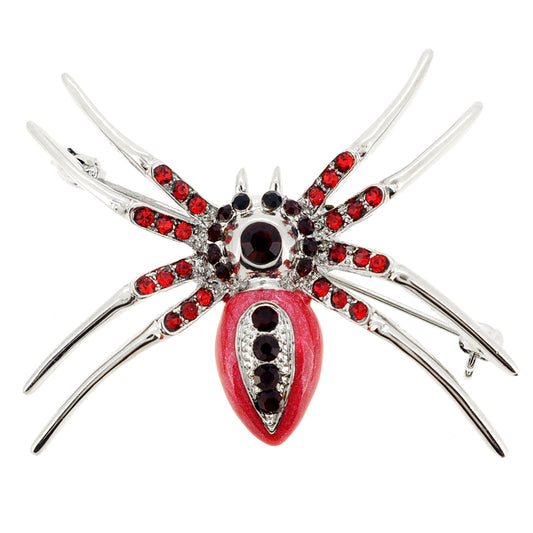 Red Belly Spider Pin Brooch