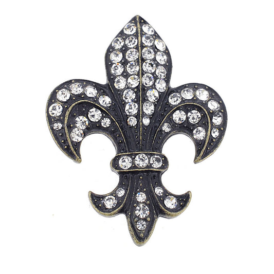 Brass Fleur-De-Lis Symbol Brooch Pendant