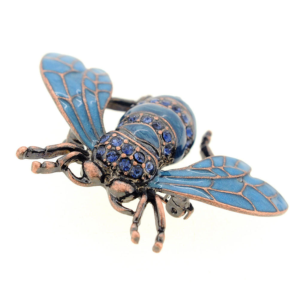 Sapphire Blue Honey Bee Pin
