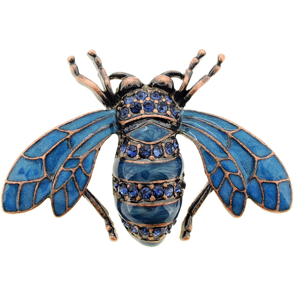 Sapphire Blue Honey Bee Pin
