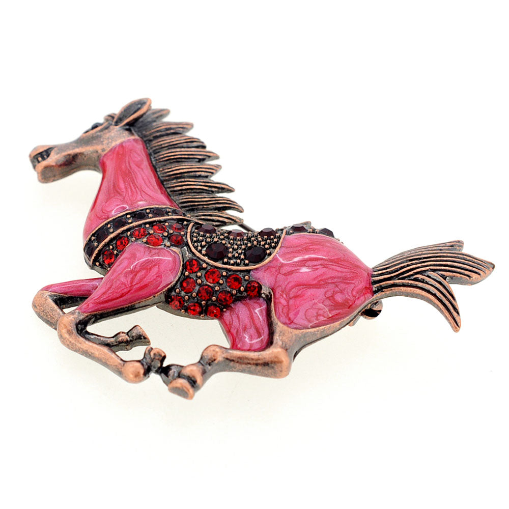 Vintage Style Red Mustang Pin Brooch