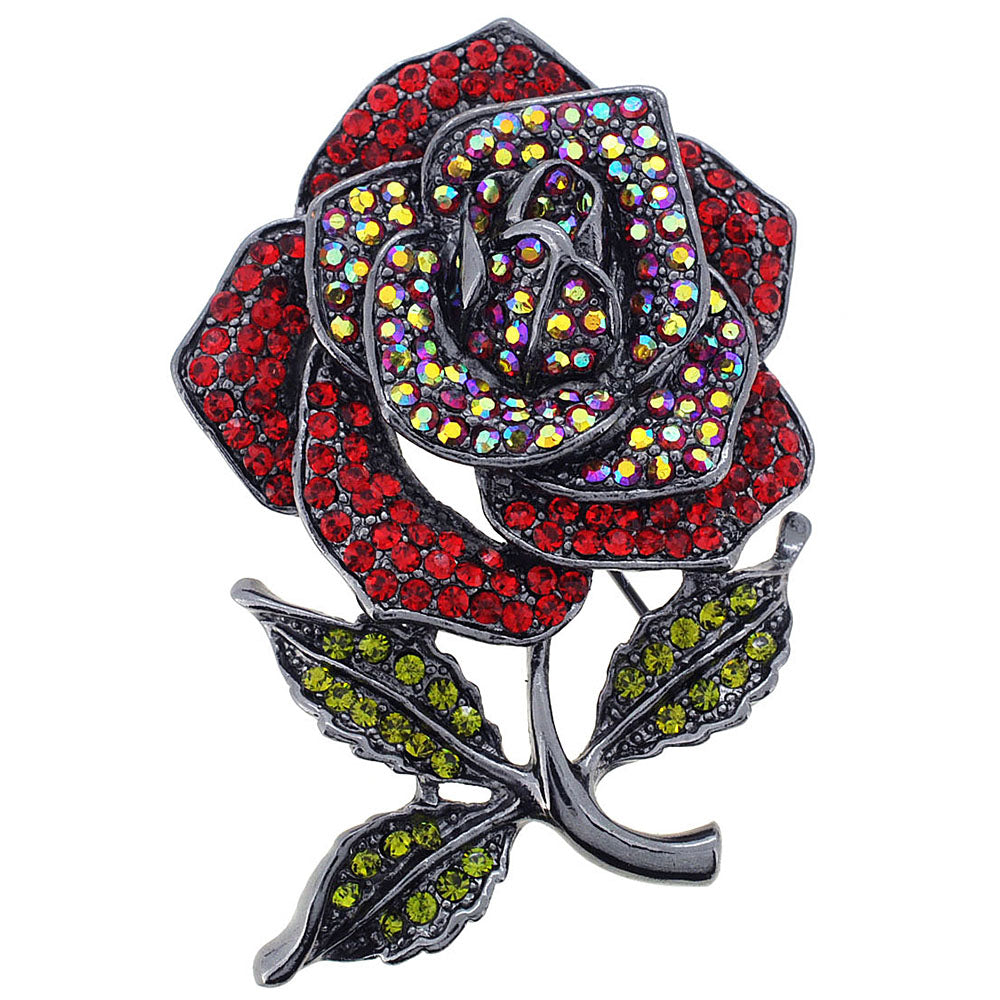 Classic Siam Red Rose Pin Brooch