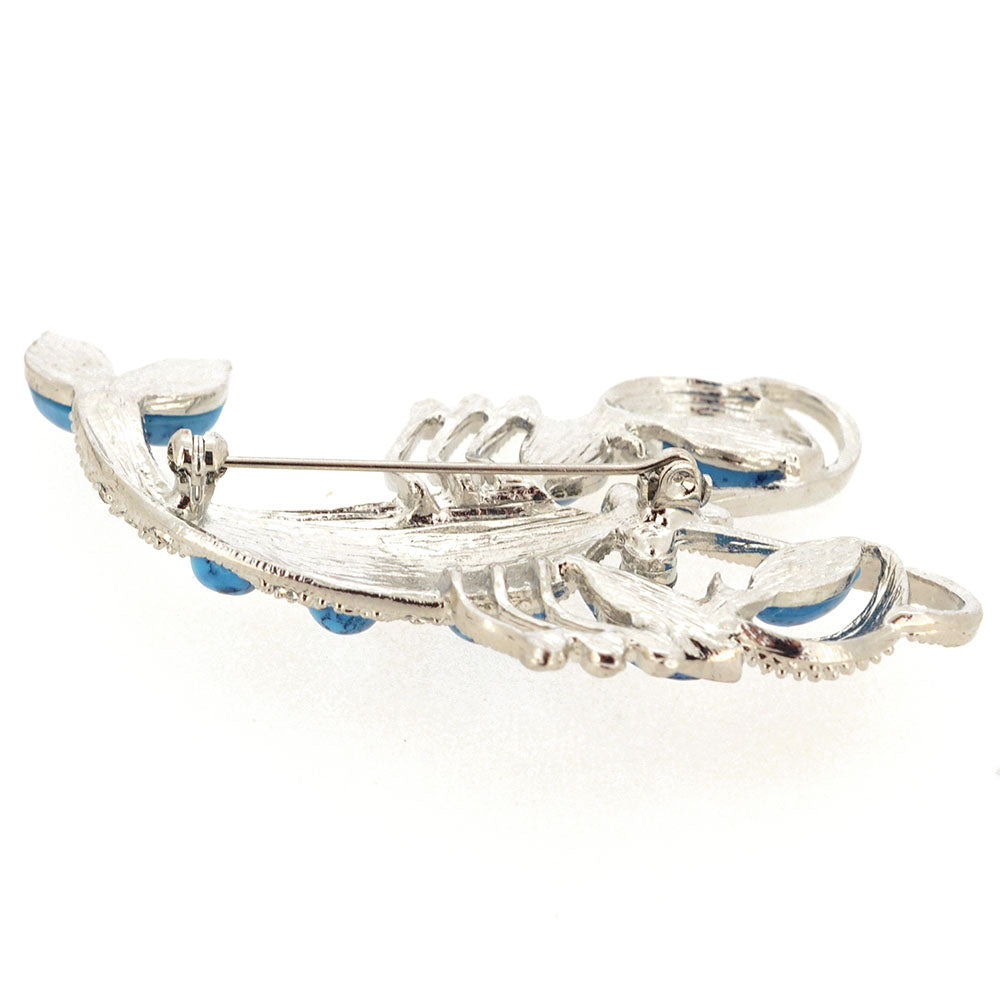 Silver Turquoise Lobster Pin Brooch