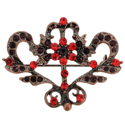 Vintage Style Red Crown Pin Brooch