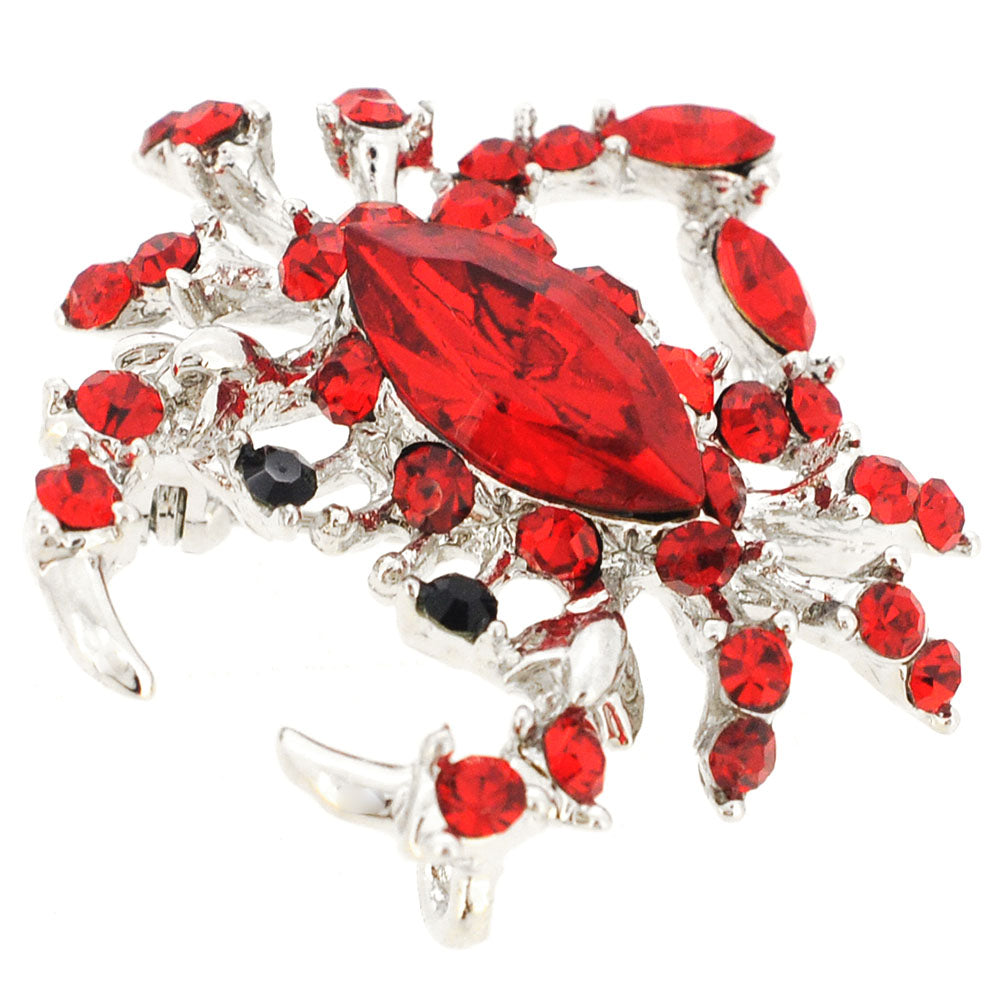 Red Crab Crystal Pin Brooch And Pendant