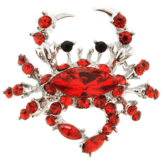 Red Crab Crystal Pin Brooch And Pendant