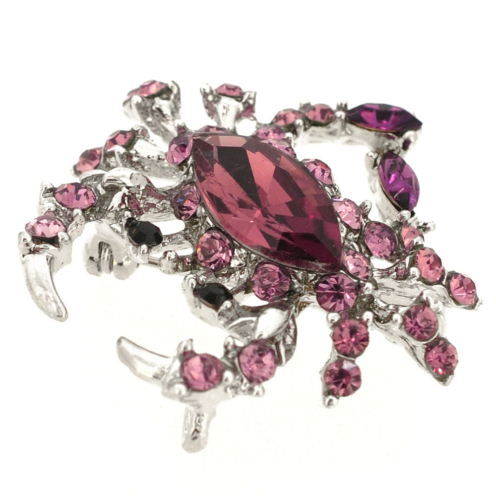 Amethyst Purple Crab Pin Brooch
