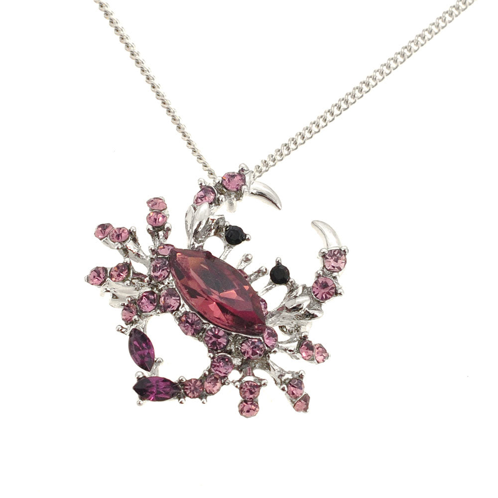 Amethyst Purple Crab Pin Brooch